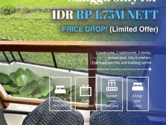 Rare opportunity 2 bedrooms villa close to Berawa Canggu