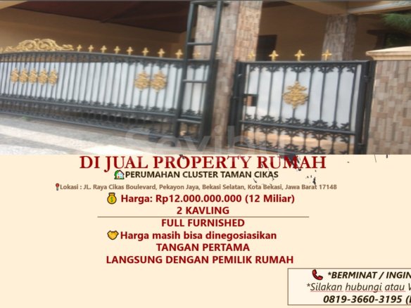 DI JUAL RUMAH – PERUMAHAN CLUSTER TAMAN CIKAS, PEKAYON JAYA, BEKASI SELATAN*