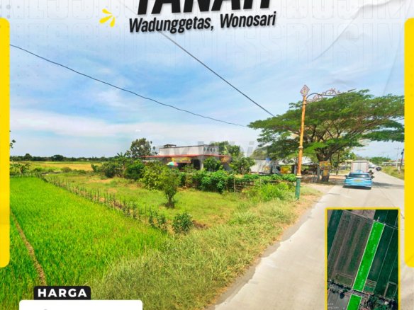 DIJUAL TANAH KERING STRATEGIS LUAS 2.018 M² DI WADUNGGETAS, WONOSARI, KLATEN