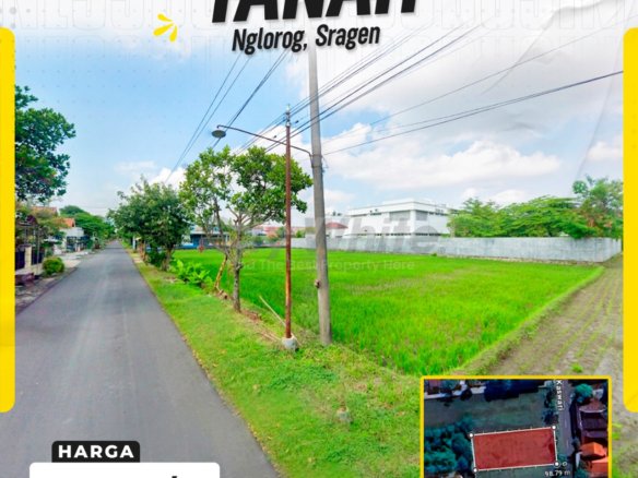 DIJUAL TANAH STRATEGIS ZONA KUNING DI NGLOROG, SRAGEN