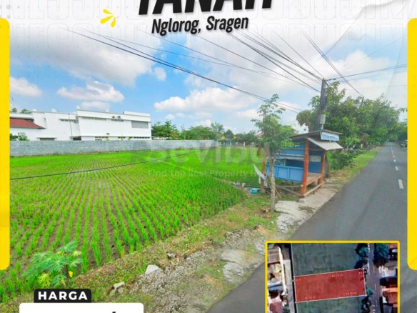 DIJUAL TANAH STRATEGIS ZONA KUNING DI NGLOROG, SRAGEN