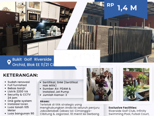 JUAL RUMAH SIAP HUNI DI BUKIT GOLF RIVERSIDE CIBUBUR