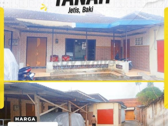 Tanah Bonus Bangunan Luas 477m² di Jetis, Baki, Sukoharjo