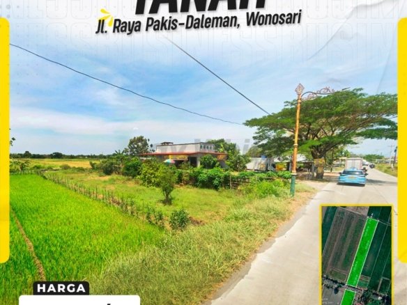 DISEWAKAN TANAH KERING STRATEGIS LUAS 2.018 M² DI WADUNGGETAS, WONOSARI, KLATEN
