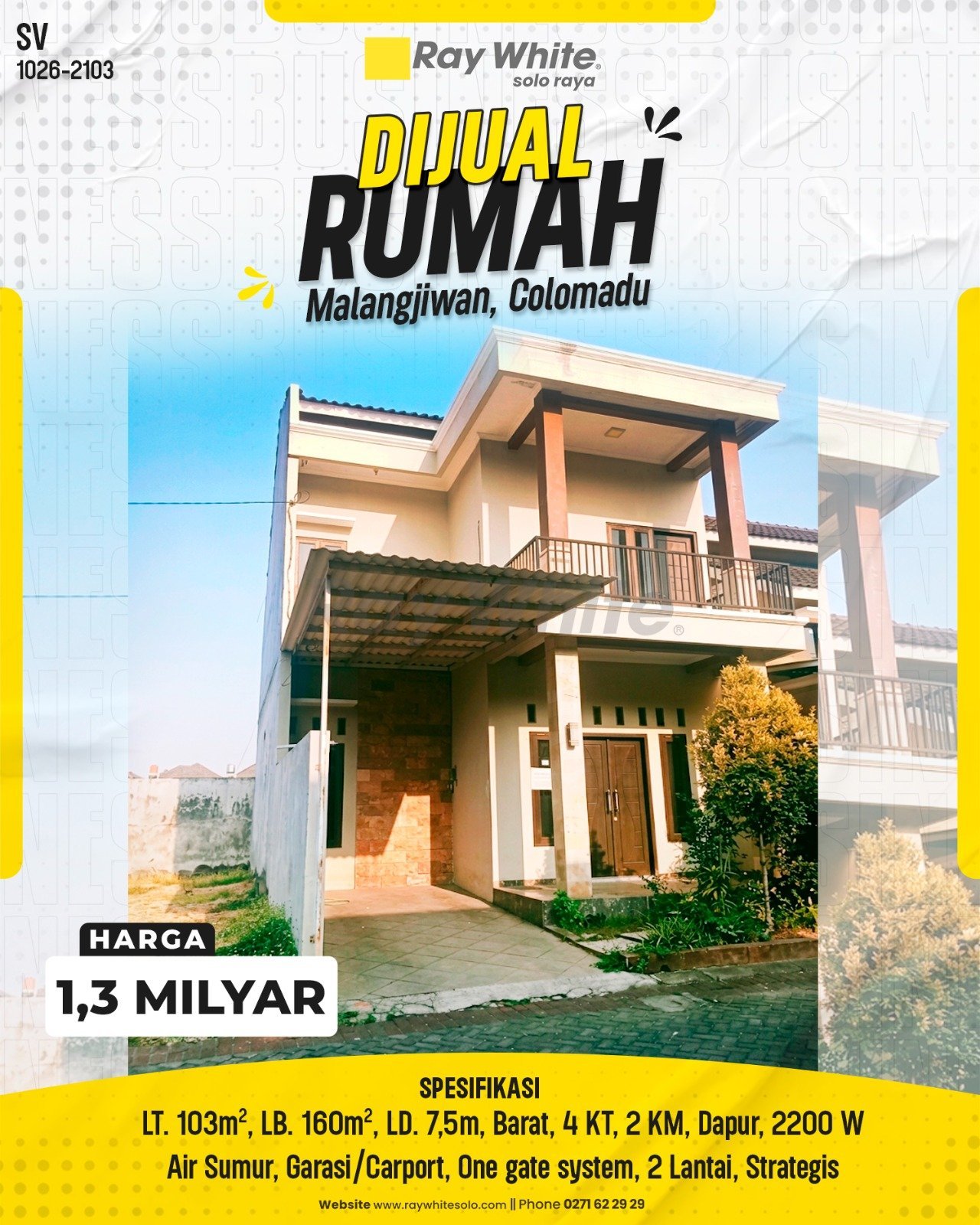 Dijual Rumah di Malangjiwan, Colomadu