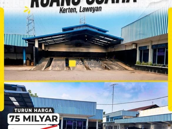 Dijual Trophy Asset Komersial Lahan 3.483m² Fasad 27m di Koridor Utama Kerten Solo