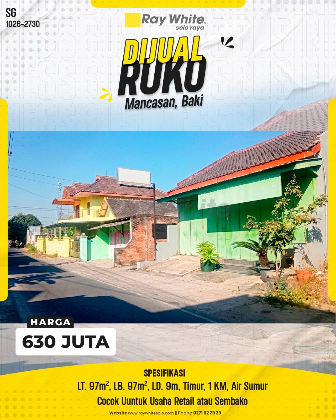 Dijual Ruko di Mancasan, Baki