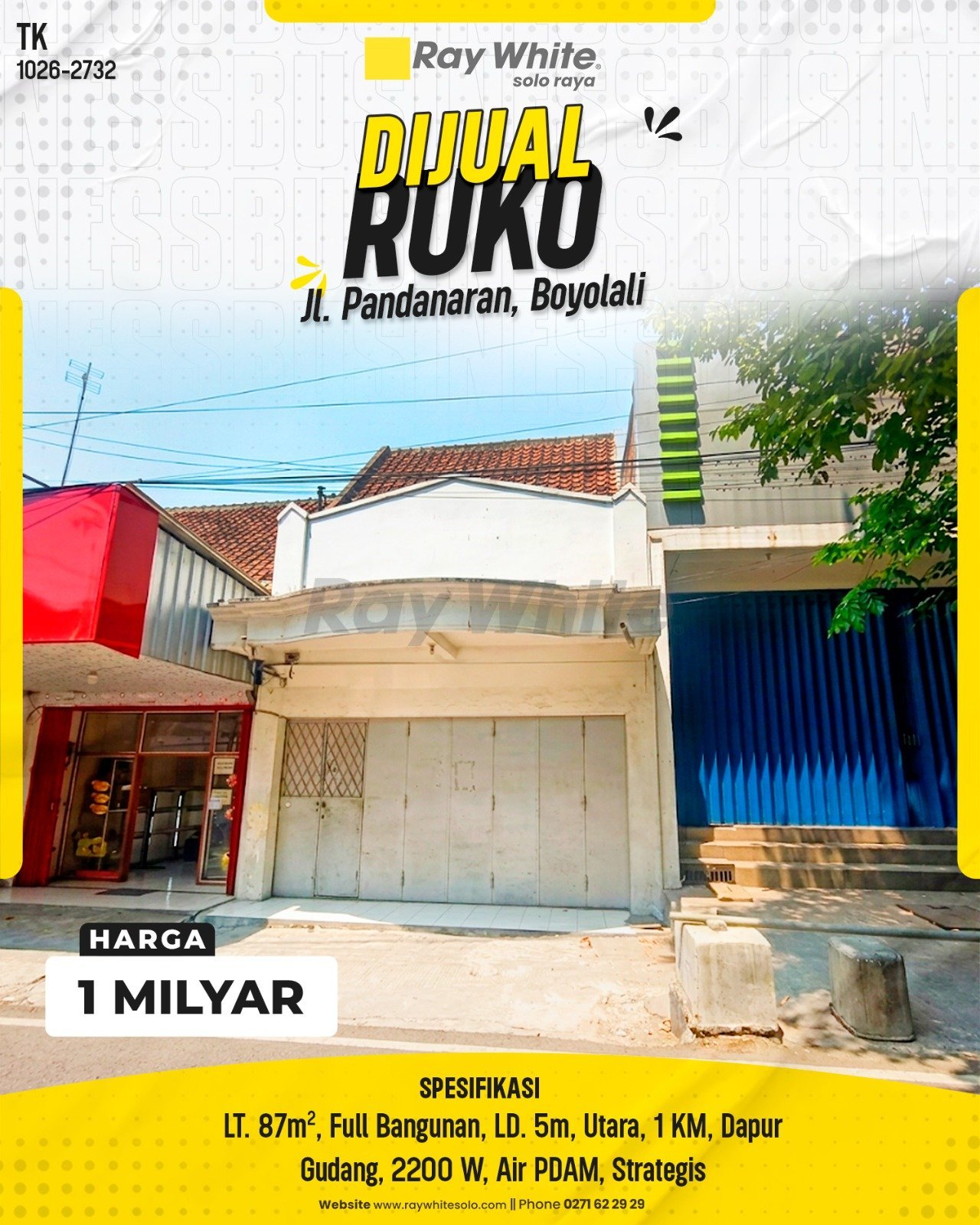 Dijual Ruko Strategis di Jl. Pandanaran, Boyolali