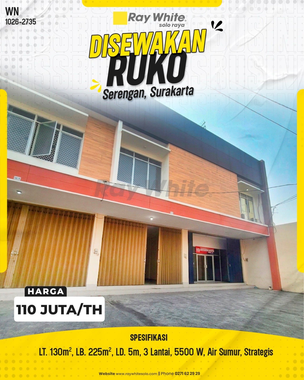 Disewakan Ruko Strategis di Serengan, Surakarta